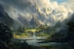 do fantasy background and landscape