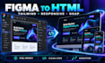 convert figma to responsive HTML tailwind CSS and gsap animations