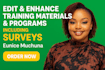 design, edit, and enhance your training program materials, surveys, and schedule