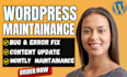 fix wordpress website errors, bugs, and provide full maintenance support