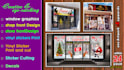 shop front or storefront window graphics, window sticker