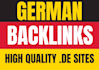 provide 100 german backlinks on high quality de sites