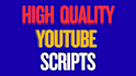 write captivating faceless cash cow videos script, youtube video scriptwriter