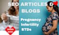medically accurate and SEO optimized articles on pregnancy, infertility and stds