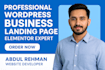 design a responsive elementor wordpress landing page