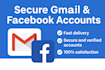 verified gmail and facebook accounts and data entry
