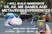 build immersive VR ar mr game and metaverse experiences using unity 3d unreal