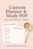 design a professional printable planner or study PDF template