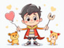 draw a cute and funny cartoon illustration