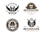 make high quality goat head skull logo with creative concept