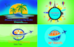 create a modern travel summer holidays enjoying logo