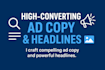write 3 high converting social media ads  and headlines