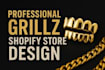 custom grillz shopify website design  fronts teeth ecommerce store