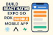 build react native expo go rork bubble mobile app, lovable v0 saas app, supabase