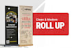 design a clean and professional roll up banner