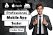 provide mobile web app testing bug testing UI UX usability testing