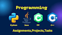 programming and coding assignments,projects in c, cpp, python, java, javascript