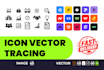 make custom app icons, web icons in vector and colour