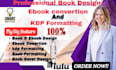 design your book cover, inside layout and ebook conversion