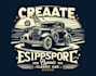 create amazing retro classic car print logo