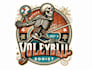 make sports custom skeleton championship volleyball logo