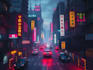 do cyberpunk sci fi futuristic city