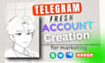 create fresh telegram account for business or marketing