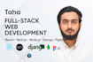 do full stack web application development using react js