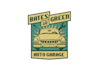 design powerful awesome auto garage bates and green logo