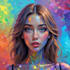 illustrate a colorful digital portrait
