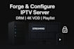 invent and configure iptv server with drm script, 4k vod streaming,and playlist