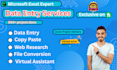do data entry, copy paste, web research, data scraping, email leads, data entry