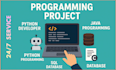 script java python bot c sql database coding programming project developer coder