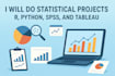 do statistical projects using r, python, spss, and tableau