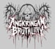 do a creative asymmetrical brutal logo composition