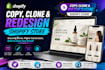 copy, clone and duplicate shopify store design