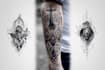 create sleeve tattoo design in geometric style