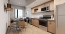 remodel modern kitchen,furniture layout,studio apartment design,dining,rendering
