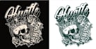 give creative skull logo design with new concepts