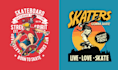 create vector cartoon skateboard club logo