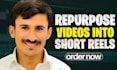 repurpose video content, edit long form videos into shorts