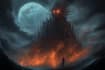 create a horror metal cover illustration with manual drawing