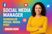 social media manager scheduled social media post