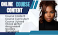 online course content course creation masterclass course curriculum elearning