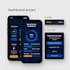 create a modern dark theme fintech dashboard UI kit