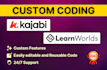 custom code in kajabi, learnworlds
