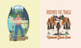 design vintage retro working hiking sawmill logo