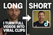 clip podcast and youtube video for social with captions