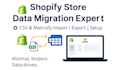 setup shopify store data migration CSV or matrixify format import or export data