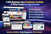 optimize your facebook, youtube and tiktok profile for organic growth